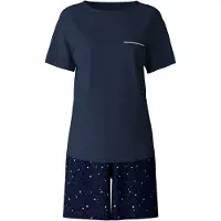 Calida Kort pyjamas marinblå / vit
