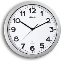MAUL 9053595, Vägg, Quarts-klocka, Circel, Silver, Vit, Plast, AA