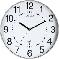 Unilux Maxi Wave radiokontrollerad väggklocka | grå med vit urtavla | Ø 37,5cm