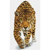 Diamond Dotz diamantmålning Diamond Dotz Leopard på jakt 40x60 cm DQ9007