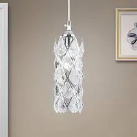 Orion Kristall pendellampa CHARLENE, dimbar, Förkromad / silver, Vardagsrum / matsal, Kristall, Pendellampa