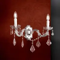 Orion Kristall vägglampa LILIANA, dimbar, Aluminium / grå / zink, Vardagsrum / matsal, Metall, Vägglampa, vägglampa inomhus
