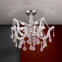 Orion Kristall taklampa CAROLINE, dimbar, Genomskinlig / transpare, Vardagsrum / matsal, Metall, Taklampa