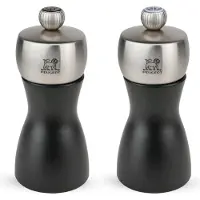 Peugeot Fidji, Set med salt- och pepparkvarnar, Svart, Rostfritt stål, Bokträ, Rostfritt stål, 120 mm, Frankrike