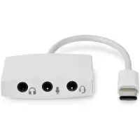 Nedis USB-C(tm) Adapter | USB 2.0 | USB-C(tm) Hane | 3.5 mm Hona | 0.10 m | Rund | Nickelplaterad | ABS/PVC | Vit | Låda