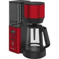 Grundig KM 8440, Droppande kaffebryggare, 1,25 l, Malat kaffe, 1150 W, Svart, Röd