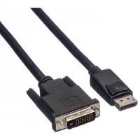 Roline DisplayPort Anslutningskabel DisplayPort-kontakt, DVI-D 24+1-polig Kontakt 3.00 m Svart 11.04.5773 Skärmad DisplayPort-kabel