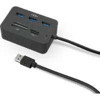 NOX Lecteur de cartes complet USB 3 -NXLITERDRONE- USB HUB et lecteur de cartes, compatible avec la plupart des cartes, USB 3.0,