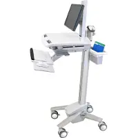 Ergotron StyleView - Vagn - för LCD-skärm/PC-utrustning - medicinsk - plast, aluminium, zinkpläterat stål - grå, vit, polerat aluminium - skärmstorlek: upp till 24 tum
