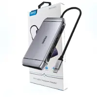 Choetech 9in1 USB Type C HUB - 3x USB 3.2 Gen 1, SD/TF-kortläsare, HDMI 4K, VGA 60Hz, RJ45, grå