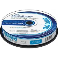 MediaRange Inkjet Fullsurface-Printable - 10 x BD-R DL - 50 GB (270 min) 6x - vit - yta utskrivbar med bläckstråleskrivare - spindel
