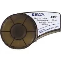 Brady M21-250-C-342-YL värmekrympslang | svart text - gul tejp | 11,15mm x 2,1m (original)
