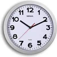 MAUL 9053195, Vägg, Quarts-klocka, Circel, Silver, Vit, Plast, Glas