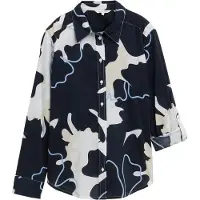 Tom Tailor Printed Collar Blus Med Lång ärm