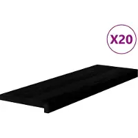 vidaXL Trappstegsmattor 20 pcs brunsvart 80x30x2 cm massiv ek
