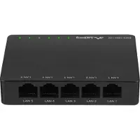Lanberg DSP2-1005-12V - Switch - ohanterad - 5 x 10/100/1000 - skrivbordsmodell, väggmonterbar - Växelström 100 - 240 V