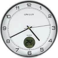 Unilux Väggklocka Tempus silent med digital termometer - inkl. batteri