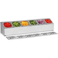 Usorteret Royal Catering hyllunderrede för vitrinskåp för 6x GN 1/6 behållare + behållare med lock (exponeringsprodukt)