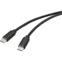 Renkforce USB-kabel USB 2.0 USB-C-kontakt 2.00 m Svart Med antimikrobiell yta RF-4716842