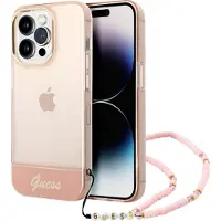 GUESS GUHCP14LHGCOHP iPhone 14 Pro 6,1" rosa/rosa hårddisk Translucent Pearl Strap