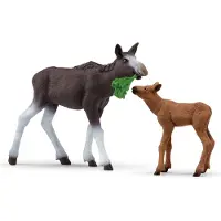 Schleich National Geographic Älg med Kalv Figur
