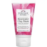 Heritage Store Rosenvatten Lermask, Torr & Kombinerad Hud, 60G(2 oz) pink