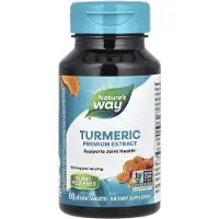 Nature'S Way , Kurkuma, Premium Extrakt, 500 mg, 60 Veganska Tabletter