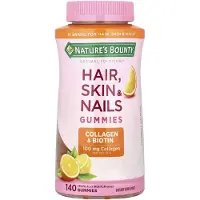 Natures Bounty , Optimala Lösningar, Hår, Hud & Naglar Gummies, Tropisk Citron, 140 Gummies
