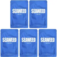 Lapcos , Seaweed Beauty Sheet Mask Set, Purifying, 5 sheets, 25 ml (0.84 fl oz) each blue