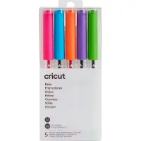 Cricut Brights - Kulspetspenna - blå, orange, violett, rosa, limegrön - 0.3 mm - extra fin (paket om 5)