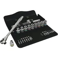 Wera Zyklop Metal 8100 SC 7 Hylsnyckelsats metrisk 1/2 28 delar 05004077001