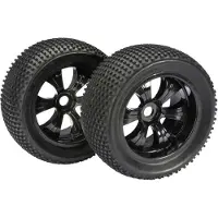 Absima 1:8 Truggy Kompletta hjul Dirty 6 ekar Svart 2 st