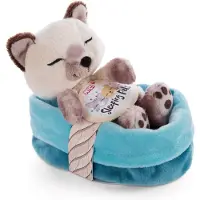 Nici Sovande Husdjur Kattunge Siameskatt I Korg Nalle 12 Cm