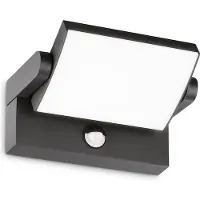 Ideal Lux Utomhus vägglampa med rörelsesensor Swipe Sensor, Svart, Metall, Modern