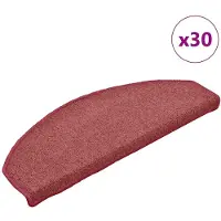 vidaXL Trappmattor 30 st 65x24x4 cm bordeaux halvrunda stora