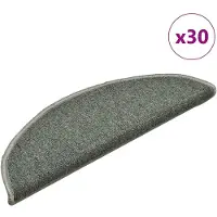 vidaXL Trappmattor 30 st 56x17x3 cm mörkgröna halvrunda