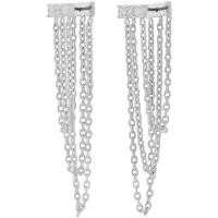 Sno of sweden Trinnie wide chain silverfärgade örhängen vit 1335-7100012