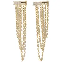 Sno of sweden Trinnie wide chain guldfärgade örhängen vit 1335-7100251