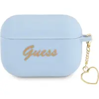 GUESS GUAPLSCHSB AirPods Pro-fodral blå – silikon charm heart, Heart Collection