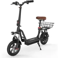 IScooter i12 Elsparkcykel 500W Motor 7,5Ah Batteri 12'' Luftfyllda Däck Dubbel Fjädring Dubbla Skivbromsar 25 km/h Maxhastighet 30-35 km Räckvidd Vuxen svart