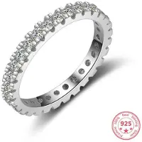 YIRAN Jewelry 925 Sterlingsilver Äkta Naturlig 1 Karat Diamantring Vigselring För Kvinna Fin Ädelsten Bizuteria Silver 925 Smycken Ringar 9 silver