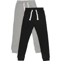 Minymo Sweatpants - 2-pack - Svart/Gråmelerad - - 9 år (134) - Sweatpants