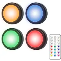 INF LED spotlights 4-pack med 13 färger, dimmer och fjärrkontroll