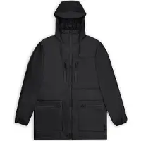 Rains Unisex Cargo Long Jacket W3 Black