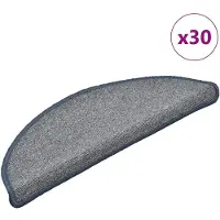 vidaXL Trappmattor 30 st 56x17x3 cm ljusgrå och blå halvrunda