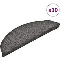 vidaXL Trappmattor 30 st 56x17x3 cm mörkgrå halvrunda