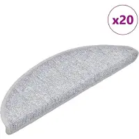 vidaXL Trappmattor 20 st 56x17x3 cm ljusgrå halvrunda