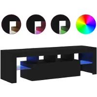 vidaXL TV-bänk med LED-lampor svart ek 140x36,5x40 cm konstruerat trä