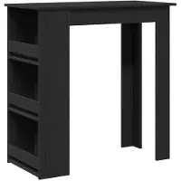vidaXL Barbord med förvaringshylla svart ek 102x50x103,5 cm