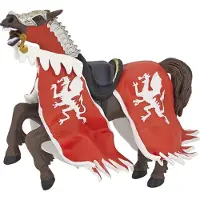 Papo Röd Drake Kungens häst - H: 12,5 cm - - One Size - Leksaksfigur